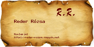Reder Rózsa névjegykártya
